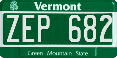 VT license plate ZEP682