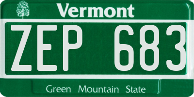 VT license plate ZEP683