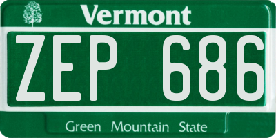 VT license plate ZEP686