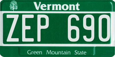 VT license plate ZEP690