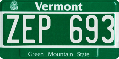 VT license plate ZEP693