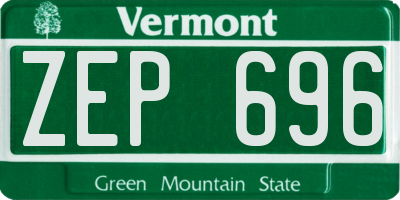 VT license plate ZEP696