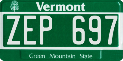 VT license plate ZEP697