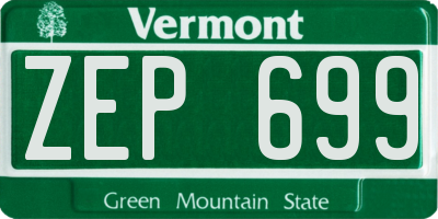 VT license plate ZEP699