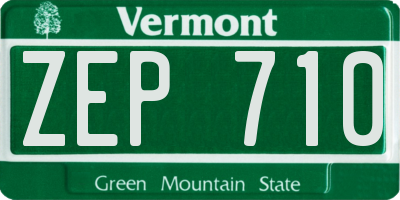 VT license plate ZEP710