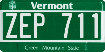 VT license plate ZEP711