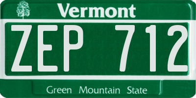 VT license plate ZEP712