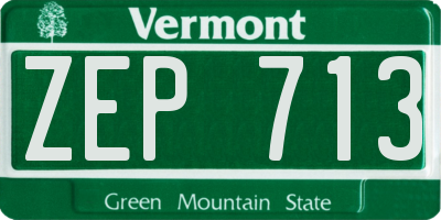 VT license plate ZEP713