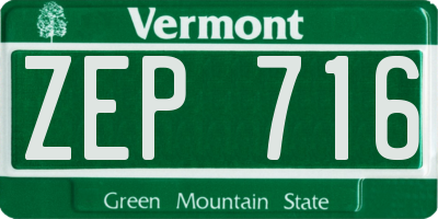 VT license plate ZEP716