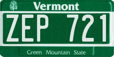 VT license plate ZEP721