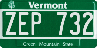 VT license plate ZEP732
