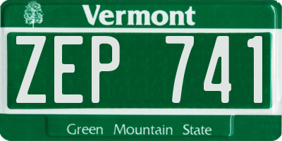 VT license plate ZEP741