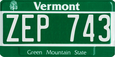 VT license plate ZEP743
