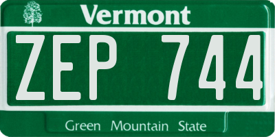 VT license plate ZEP744