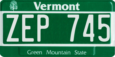 VT license plate ZEP745