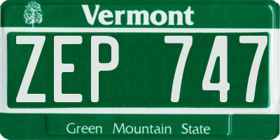 VT license plate ZEP747
