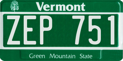 VT license plate ZEP751