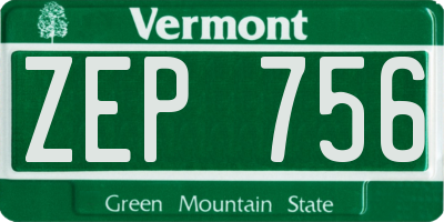 VT license plate ZEP756