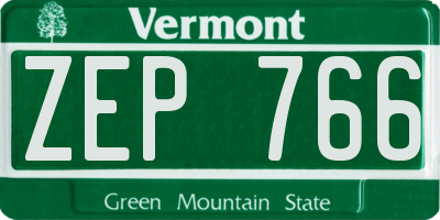 VT license plate ZEP766