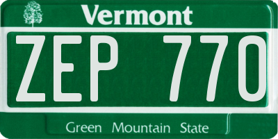VT license plate ZEP770