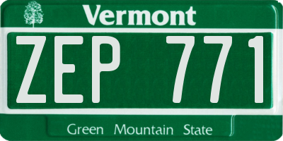 VT license plate ZEP771