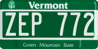 VT license plate ZEP772