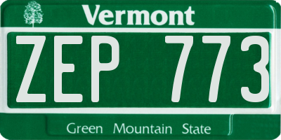 VT license plate ZEP773