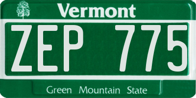 VT license plate ZEP775