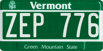 VT license plate ZEP776