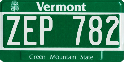 VT license plate ZEP782