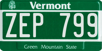 VT license plate ZEP799