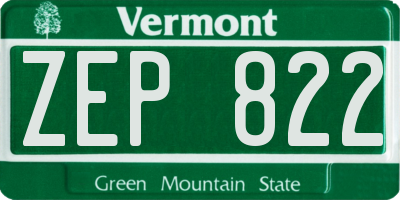 VT license plate ZEP822