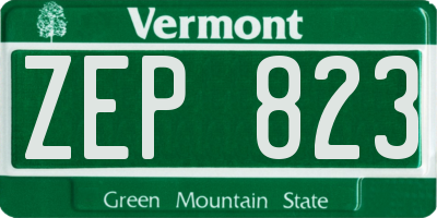 VT license plate ZEP823