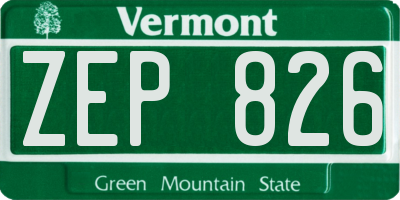 VT license plate ZEP826