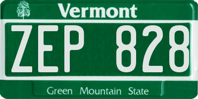 VT license plate ZEP828