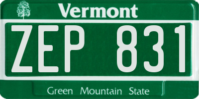 VT license plate ZEP831
