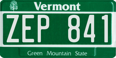 VT license plate ZEP841