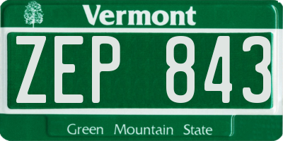 VT license plate ZEP843