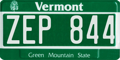 VT license plate ZEP844