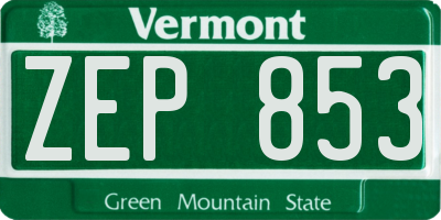 VT license plate ZEP853