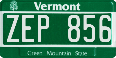 VT license plate ZEP856