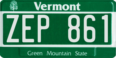 VT license plate ZEP861