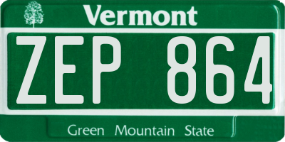 VT license plate ZEP864