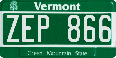 VT license plate ZEP866