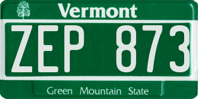 VT license plate ZEP873