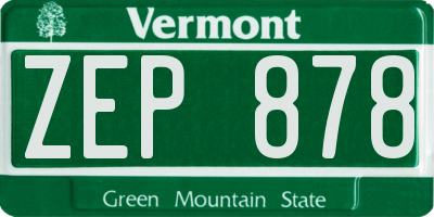 VT license plate ZEP878