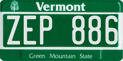 VT license plate ZEP886
