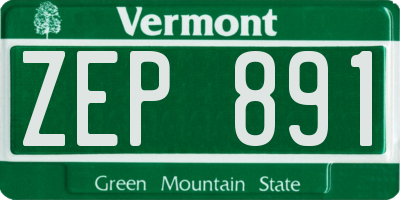 VT license plate ZEP891