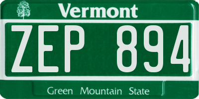VT license plate ZEP894