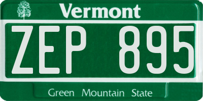 VT license plate ZEP895
